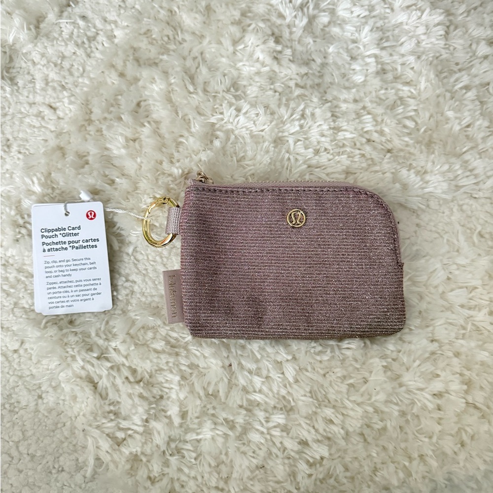 Lululemon Small pink sparkly wallet Pouch